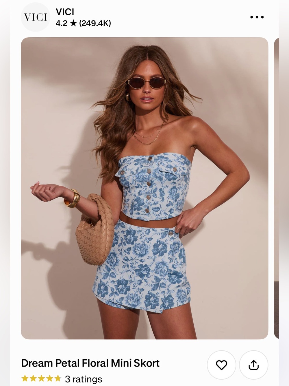 Vici Floral Mini Skort